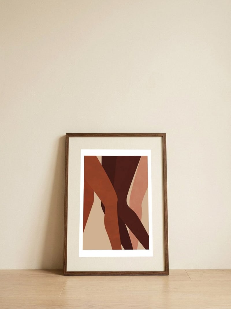 Skin Tones Women Diversity — framed, leaning against the wall