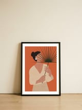 Botanical Boho Woman — framed, leaning against the wall thumbnail