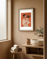 Botanical Boho Woman framed in a serene room thumbnail