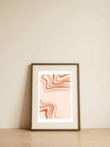Flowy Abstract Line Art — framed, leaning against the wall thumbnail