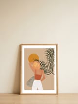 Feel The Ocean Boho Woman — framed, leaning against the wall thumbnail
