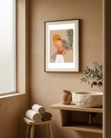 Feel The Ocean Boho Woman framed in a serene room thumbnail