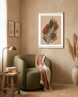 Palm Leaf Boho Earthy Tone framed in a tender room thumbnail
