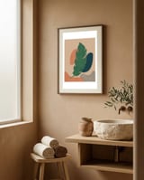 Abstract Banana Leaf framed in a serene room thumbnail