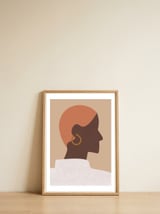 Modern Boho Black Woman — framed, leaning against the wall thumbnail