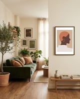 Modern Boho Black Woman framed in a grounding room thumbnail