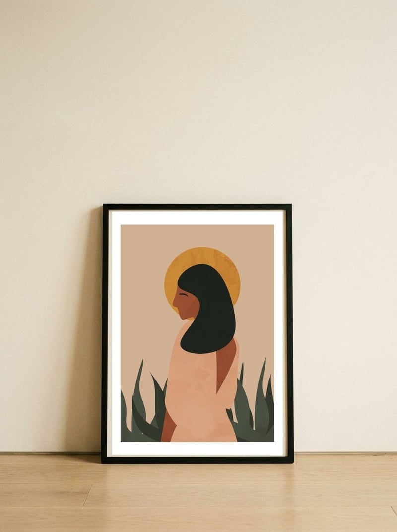 Bohemian Woman — framed, leaning against the wall