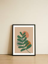 Tropical Leaf Earthy Tones — framed, leaning against the wall thumbnail