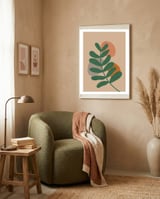 Tropical Leaf Earthy Tones framed in a tender room thumbnail