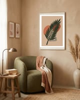 Modern Contemporary Botanical Art framed in a tender room thumbnail