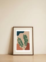 Two Tropical Leaves Abstract Boho — framed, leaning against the wall thumbnail