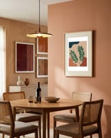 Two Tropical Leaves Abstract Boho framed in a intimate room thumbnail