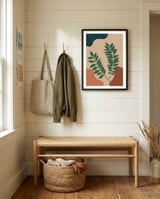 Two Tropical Leaves Abstract Boho framed in a relaxed room thumbnail