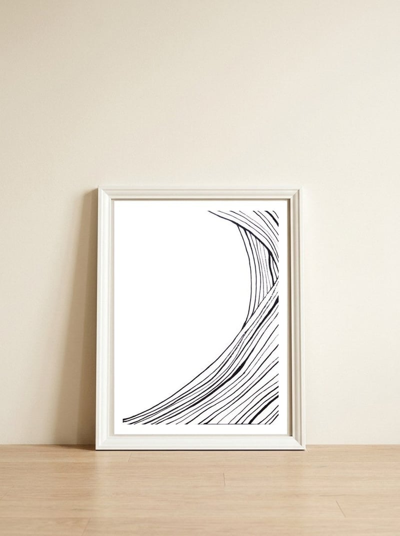 Onesided — framed, leaning against the wall