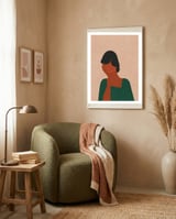 Woman Thinking framed in a tender room thumbnail