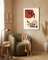 Abstract Boho Botanical Pothos Leaf framed in a tender room thumbnail