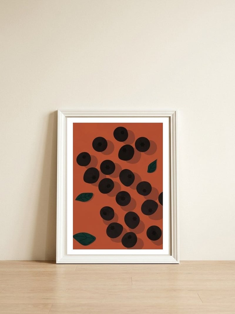 Berry Botanical Modern Boho — framed, leaning against the wall
