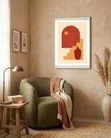 Geometric Print Mid Century Modern framed in a tender room thumbnail