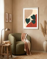 Mid century Botanical Anthurium Plant framed in a tender room thumbnail