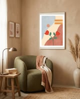 Rose Flower Abstract Botanical Modern framed in a tender room thumbnail