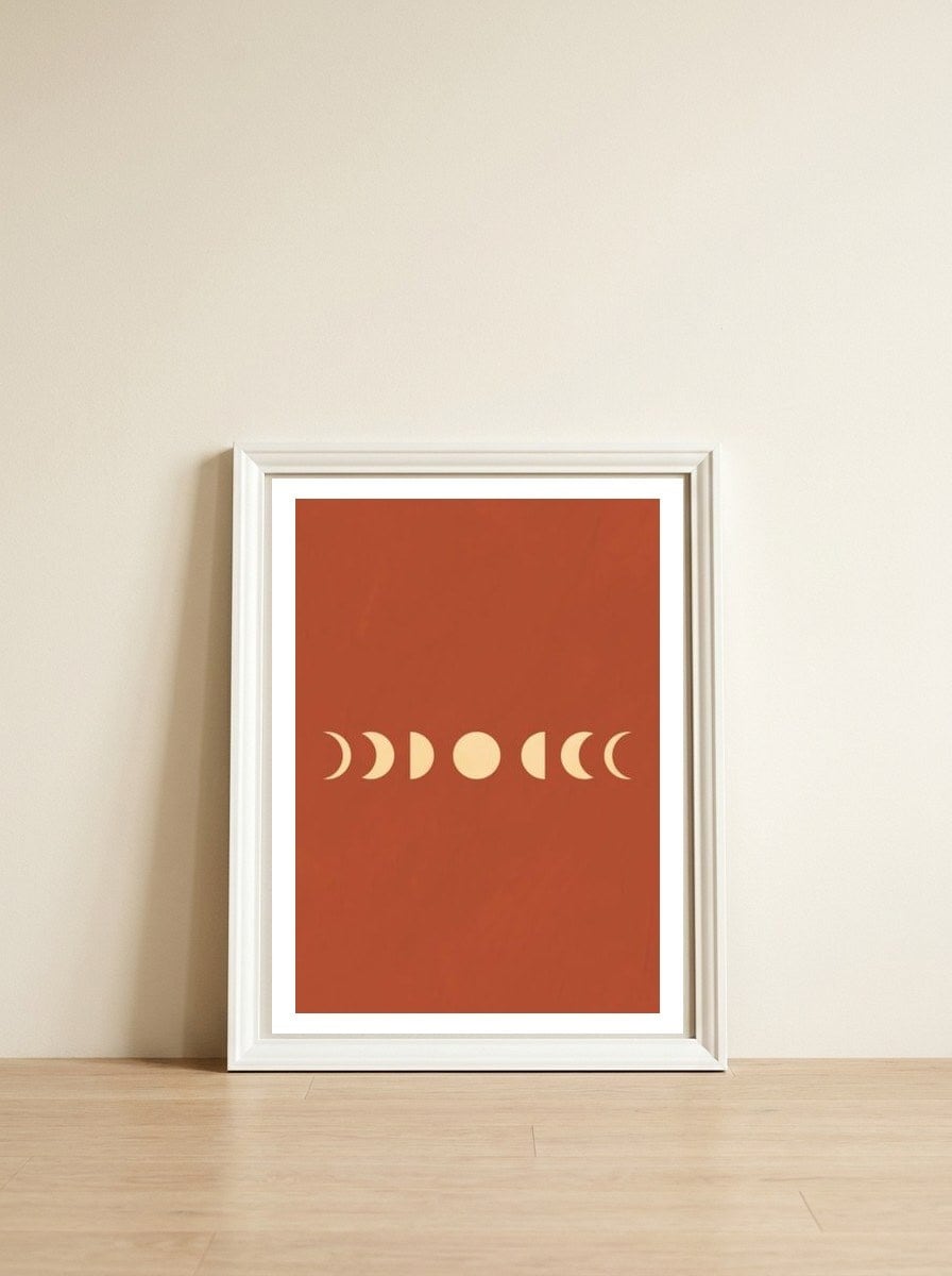 Lunar Eclipse Moon Phases III — framed, leaning against the wall