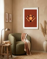 Lunar Eclipse Moon Illustration framed in a tender room thumbnail