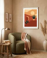 Boho  Desert Terracotta Print framed in a tender room thumbnail