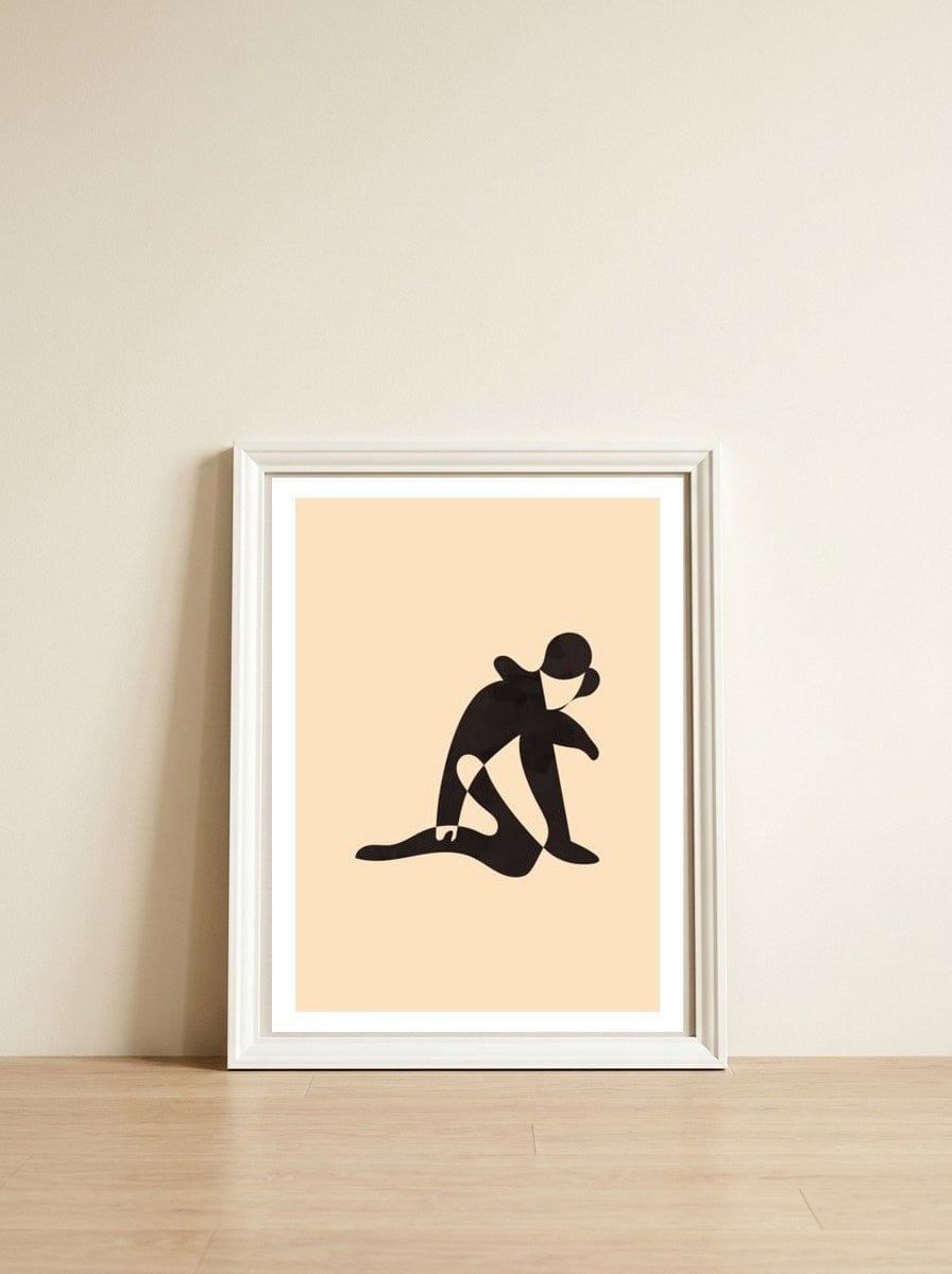 Female Body Shapes Fashion Print — framed, leaning against the wall