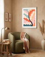 Botanical Retro Floral Waves framed in a tender room thumbnail