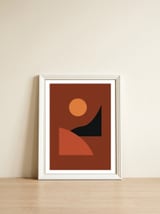 Abstract Geometrical Terracota Earthy Tones — framed, leaning against the wall thumbnail