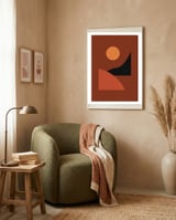 Abstract Geometrical Terracota Earthy Tones framed in a tender room thumbnail