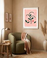 Botanical Pink Flower framed in a tender room thumbnail
