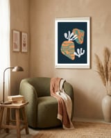 Retro Botanical Abstract Geometric Art framed in a tender room thumbnail