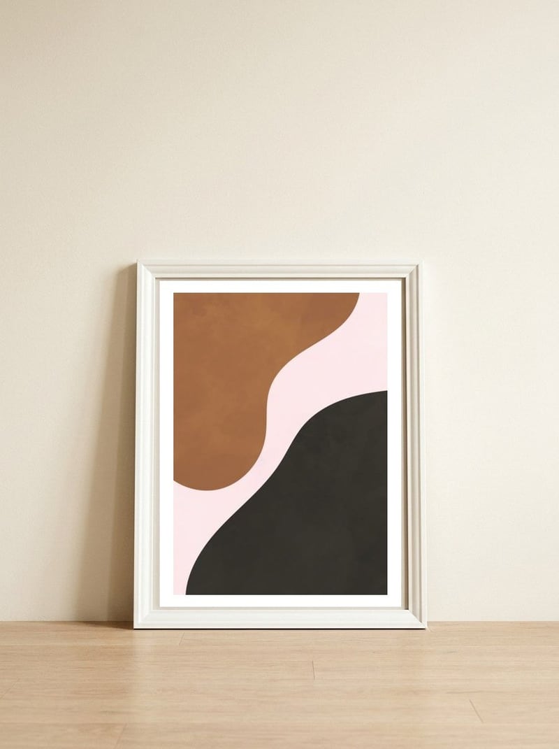 Neutral Scandinavian — framed, leaning against the wall