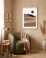 Neutral Mid Century Montain Hills framed in a tender room thumbnail