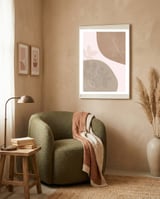 Abstract Neutral Line Art Drawing framed in a tender room thumbnail