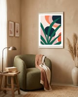 Abstract Mid Century Modern Scandinavian Leaf framed in a tender room thumbnail