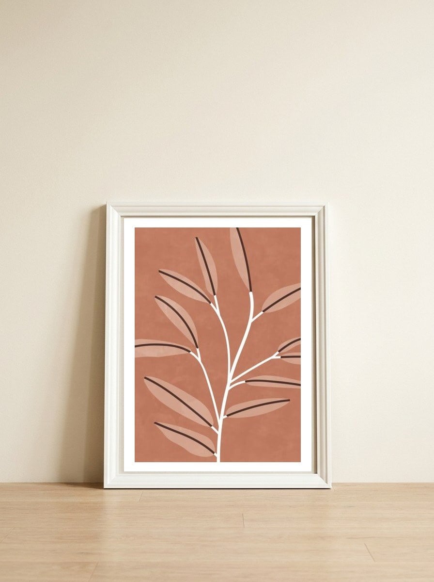 Mid Century Modern Plant — framed, leaning against the wall