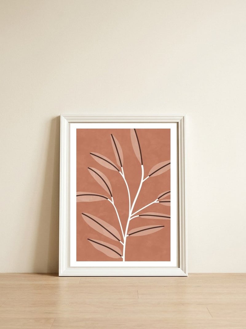 Mid Century Modern Plant — framed, leaning against the wall