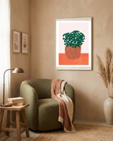 Retro Plant Vase framed in a tender room thumbnail