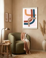 Abstract Colorful Line Art I framed in a tender room thumbnail