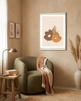 Tulip Flower Boho Neutral Beige framed in a tender room thumbnail