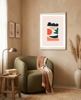 Colorful Nordic Abstract Shapes framed in a tender room thumbnail
