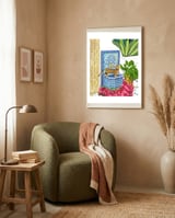 Royal Bengal Cats | Palace Pets & Architecture Building | Exotic Travel Urban Jungle Terrazzo Tiles framed in a tender room thumbnail