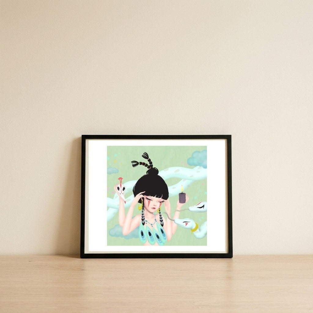 Concentrate — framed, leaning against the wall