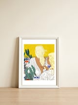 Braid Besties, Victorian Vintage Woman Illustration — framed, leaning against the wall thumbnail