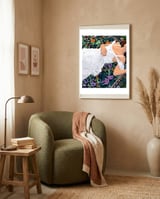 Moroccan Carpet, Bohemian Woman Painting framed in a tender room thumbnail