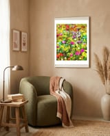 Meadow Flowers, Botanical Nature Landscape Painting framed in a tender room thumbnail