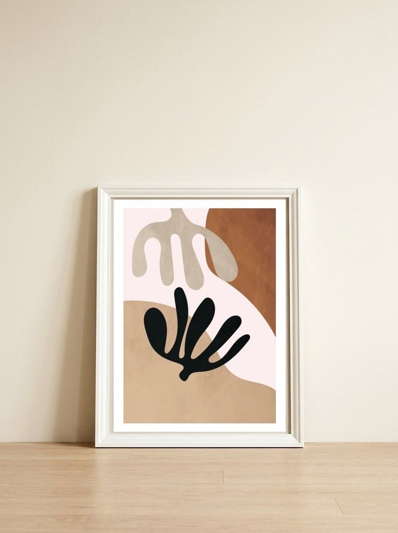 Abstract Modern Minimal Floral — framed, leaning against the wall
