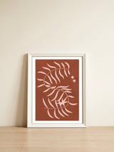 Botanical Palm Leaf Earthy Tones — framed, leaning against the wall thumbnail